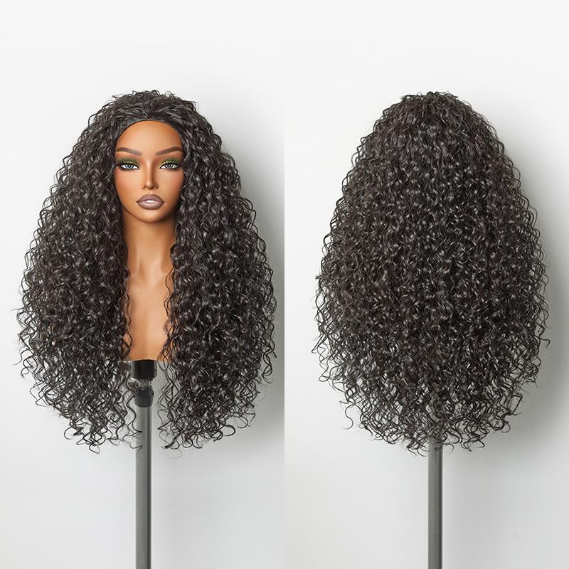 Aryah Beauty™ Blend Human Hair Shaggy Waves 3-in-1 Half Wig