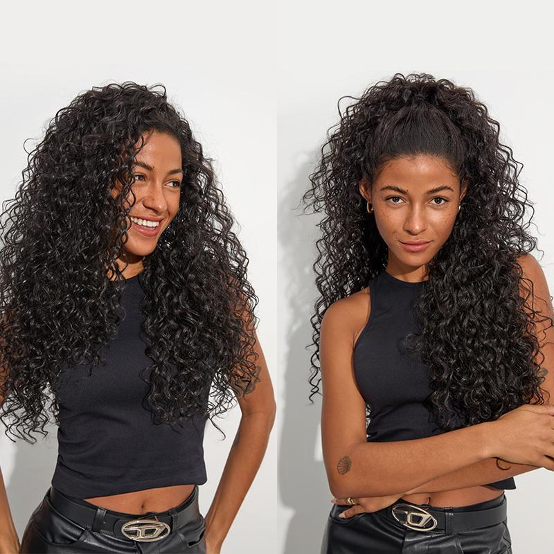 Aryah Beauty™ Blend Human Hair Shaggy Waves 3-in-1 Half Wig